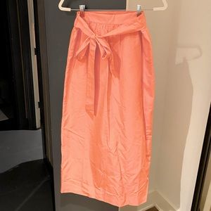 Coral J. Crew Midi Skirt